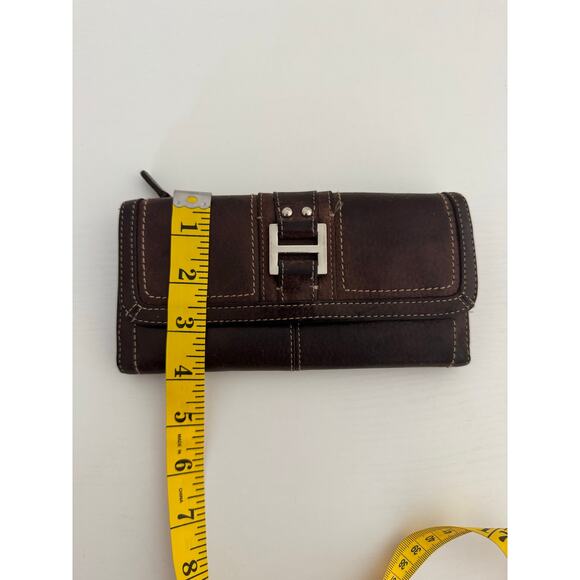 FOSSIL WOMENS VINTAGE BROWN LEATHER WALLET CREDIT CARD SLOTS Y2K - Picture 7 of 8